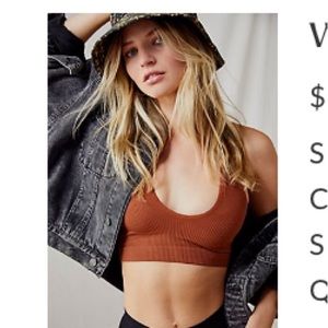 Free People xs/s What’s the Scoop Bralette